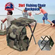 2 in 1 Folding Fishing Stool Lightweight Outdoor Compact Portable Tackle Bag