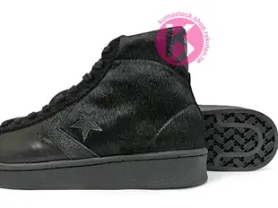 [50% OFF] 2019 復古流行 男 女尺寸 CONVERSE PRO LEATHER BLACK PONY HAIR 高筒 黑色 馬毛 復古籃球鞋 復古時尚 (165751C) !