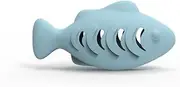 Fish Shape Cat Toys, Silicone Kicker Toys for Indoor Cats, Could Be Filled with Catnip or Cat Food, Interactive Toys for Cats (Blue)