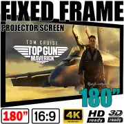 180" Inch Fixed Frame Aluminum Projector Screen 3D Home Theatre HD TV Projection