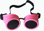 Wocst New Sell Vintage Steampunk Goggles Glasses Welding Cyber Punk Gothic (Pink)