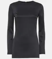 [Khaite] Khaite Vlad satin cady top AU 8 black