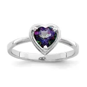 14k White Gold Mystic Fire Topaz Ring