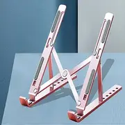 Labymos 6-Level Adjustable Laptop Stand Portable Aluminum Alloy Laptop Stand Foldable Non-Slip Notebook Holder Rose Gold