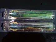 2 brand new PAKULA Skirt fishing lures zipper Blue slash & lumo