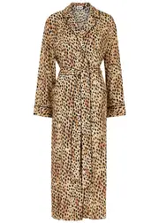 Rixo Marta Leopard-print Robe - Brown 18 (UK 18 / XXL)