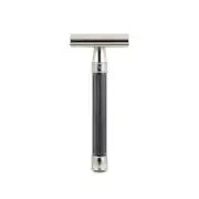 EDWIN JAGGER 3one6 Stainless Steel Grooved Gunmetal Double Edge Safety Razor NEW