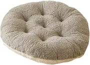 Generic Round Cushion for Hanging Chair 60x60cm Outdoor Pod Mat for Lawn Seating, Gray White, as described