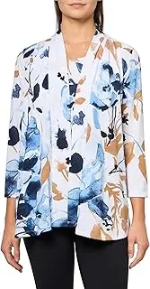 [MULTIPLES] Women's Three Quarters Sleeves Open Front Jacket and Tank Two-Piece Set