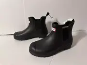 HUNTER Black Insulated Chelsea Rain Ankle Boots Size 8