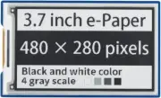 Waveshare 3.7Inch E-Paper E-Ink Display HAT for Raspberry Pi 480×280 Pixels Blac