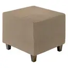 Ottoman Cover Square, Jacquard Ottoman Slipcover(Ligth Coffee, Middle Size)
