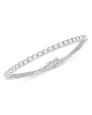 Bloomingdale's Fine Collection Certified Diamond Double Prong Tennis Bracelet in 14K White Gold, 5.0 ct. t. w. OS