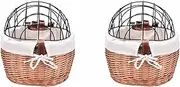 Cat Basket | Willow Front Woven Basket with Wire Mesh | Detachable Dog Carrier, Pet Carrier Basket, Dog Carrier for Riding