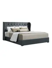 [Artiss] Issa Gas Lift King Bed Frame in Charcoal Issa
