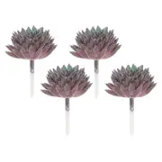 4Pcs Artificial Succulents Picks Faux Succulent Fake Succulent Plants Burgundy