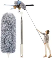 Microfiber Duster, Feather Duster with Extension Pole 30’’-100’’(Stainless Steel