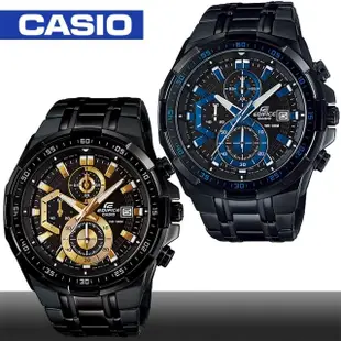 【CASIO 卡西歐 EDIFICE 系列】日系經典三眼賽車錶(EFR-539BK)