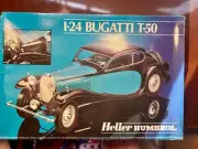 Vintage NIOB Heller Humbrol Bugatti T-50 Model Car Kit Unassembled 1:24