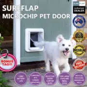 SureFlap Microchip Pet Door PetFlap White Brown Pet Cat Dog Curfew Keep Out