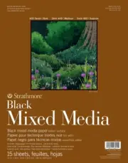 Strathmore 400 Series Mixed Media Pad - Black 11"X14"-15 Sheets