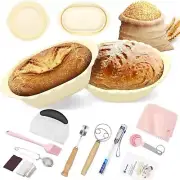 Silicone Bread Proofing Basket, Sourdough Banneton Bowls for Baking Kit with and