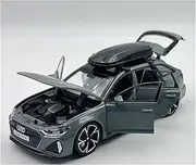 Scale Finished Model Car 1:32 Scale for Audi RS6 Wagon Alloy Die Cast Simulation Car Model Collector Car Souvenir Decoration Die-cast Vehicle(Chrome)