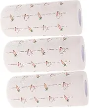 3 Rolls Kitchen Oil Blotting Paper Kitchen Cleaning Paper Easy to Tear Off Wipes Paper Towels Bulk Sticker Parchment Paper Clear Tolls Towel Paper Cleaning Cloth Log Pulp