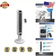 36-Inch Portable Oscillating Tower Fan with Remote & Auto-Off Timer - White