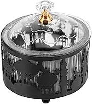 DECHOUS Ramadan Candy Jar with Lid - Black Eid Mubarak Candy Dish Moon Ramadan Tray Snacks Container Box Sugar Bowl Arab Food Storage Jar Ramadan Tray Eid Party Activity