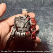 Premium 1/18 Cyberpunk Beard Man Head Sculpt Soldier Head For 3.75'' Figure
