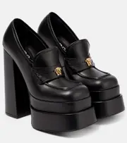 [Versace] Versace Aevitas leather platform loafer pumps AU 9 black