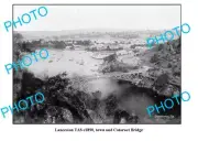 OLD 6 X 4 PHOTO LAUNCESTON TASMANIA TOWN AND CATARACT BRIDGE c1890