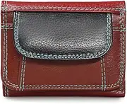 [RUIQING] Mini Mini Wallet for Women, Fashionable and Compact Coin Card Bag, Multifunctional Leather Wallet (Black, One Size)