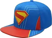 [Concept One] Superman Baseball Cap, Adult Snapback Hat with Flat Brim
