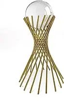 E-isata Modern Abstract Art Crystal Ball with Gold Iron Stand Decorative Ornaments for Living Room Bedroom TV Cabinet Crafts Gifts Office Home Decor (Slender Waist)