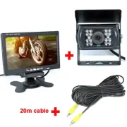 12-24v 4Pin Heavy Duty Truck Reversing Kit 7" Monitor+IR Reverse CCD Camera 20m
