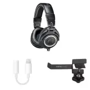 Audio-Technica ATH-M50x with Frameworks GFW-HP-HANGERDESK and Calrad 42-222