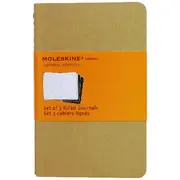 Moleskine Cahier Ruled Notebooks Pocket Kraft 3 Pack