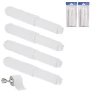 4 PC White Toilet Paper Rollers Holder Spring Loaded Bathroom Roll Replacement