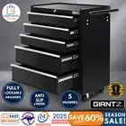 Giantz 5 Drawer Tool Box Cabinet Chest Trolley Lockable Organiser Garage Storage
