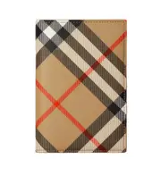 Burberry Checked Bi-Fold Passport Holder One size sand-colored