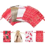 Organza Christmas Drawstring Gift Candy-Bags - 40 Pack Holiday Party Favor Go...