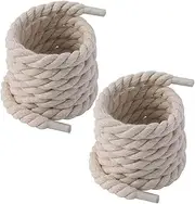 Hioip 1 Pair 160cm Shoe Laces Strings, 10mm Thick Cotton Round Boot Laces, Replacement Elastic Shoelaces Weaving Laces, Shoes Rope Tear Resistant Unfading for Sneakers Trainers