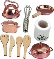 Totority Mini Kitchen Toys 1:12 Scale Mini Kitchen Set Play Pots Pans Dishes for Creative Play