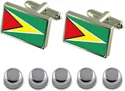 [Select Gifts] Shirt Dress Studs Guyana Flag Cufflinks