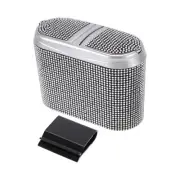 Car Trash Can Hanging Car Door Rhinestone Plastic Trash Bin White Black 1 Pcs