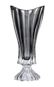 Bohemia Crystal AU52650 16" Footed Vase PlanticaSmoky Gray
