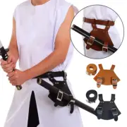 Medieval Sword Frog Holster With Belt PU Leather Rapier Scabbard Holder Belt