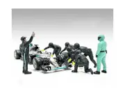 1/43 Scale Formula One F1 Pit Crew 7 Figure Set Team Black Release III Americ...
